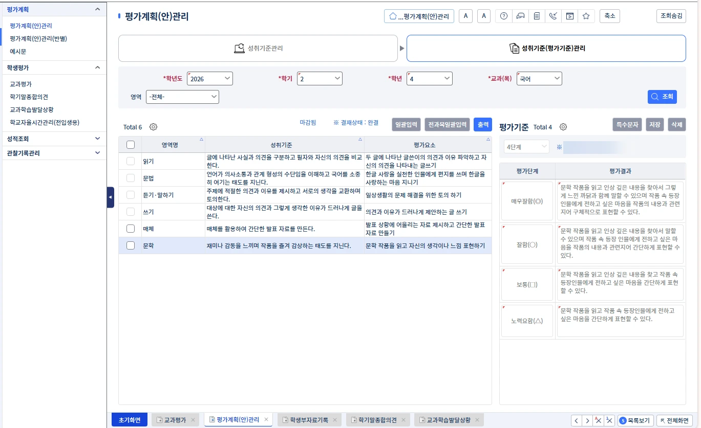 이름을 가린 전체 평가계획안
